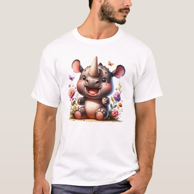 Camiseta Bebê Rinoceronte (Frente)