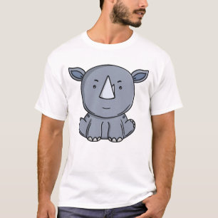 Camiseta Bebê Rinoceronte Fofo Kawaii Animal de Safari Cart