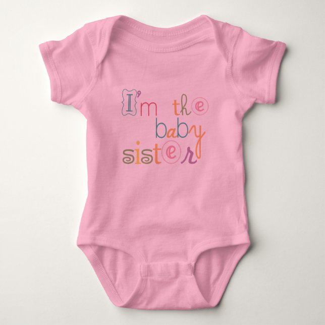 Camiseta Bebê Rosa Irmã Menina Romper (Frente)