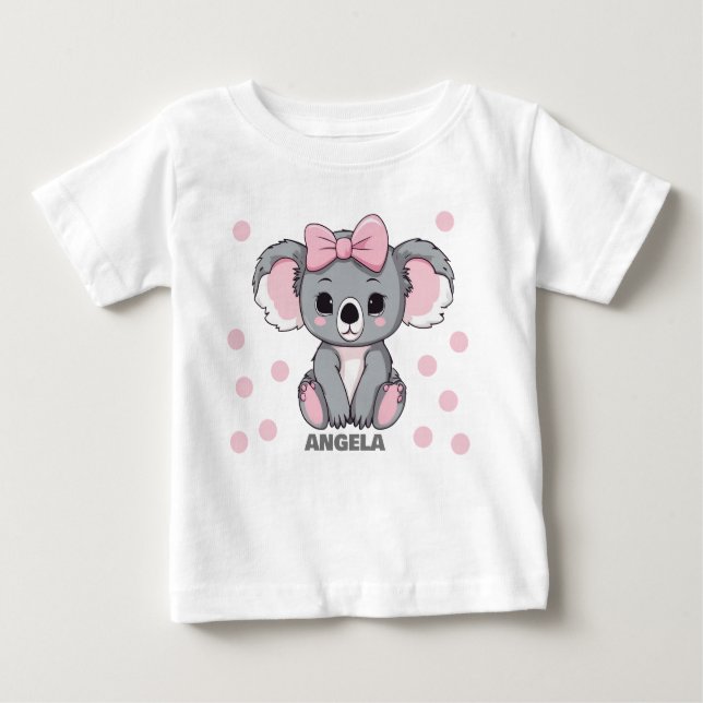 Camiseta Bebê Rosa Koala Bear (Frente)