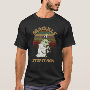 Camiseta Bebê Seagull Pare Agora - Engraçado Vintage Incrív