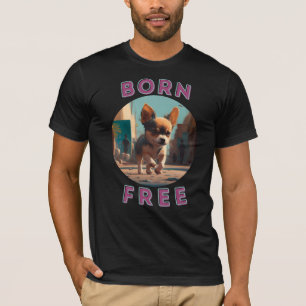 Camiseta Bebê sem nascer. Adorei cães, adoro a liberdade. C