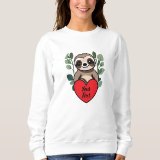 Camiseta Bebê Sloth Heart com sua mensagem personalizada