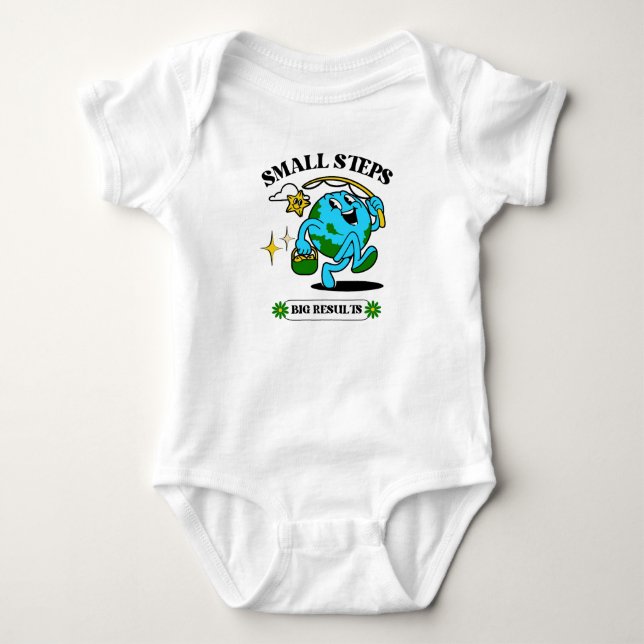 Camiseta bebé Small steps big result (Frente)