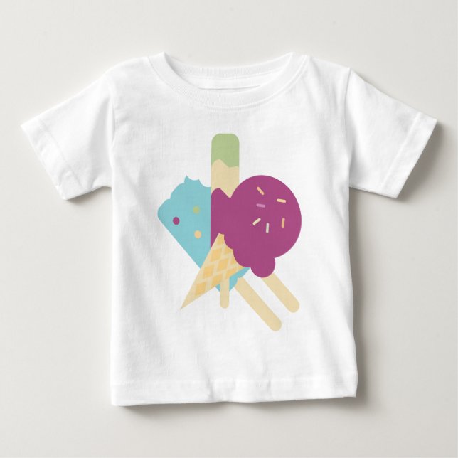 Camiseta Bebê Sorvete de Aniversário (Frente)