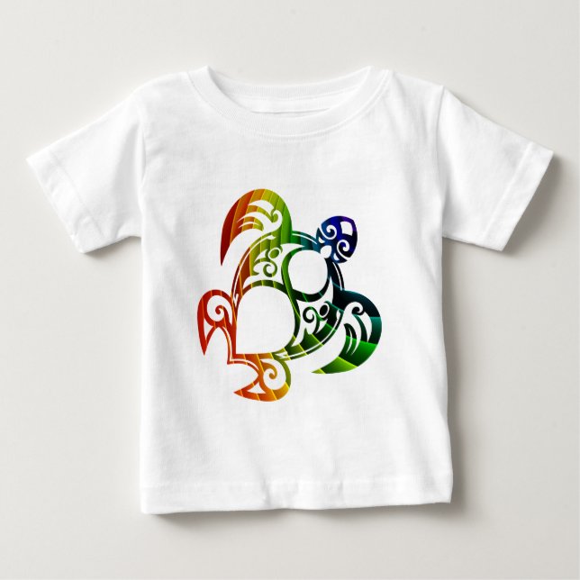 Camiseta Bebê Tartaruga Arco-Íris (Frente)