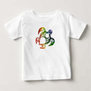 Camiseta Bebê Tartaruga Arco-Íris
