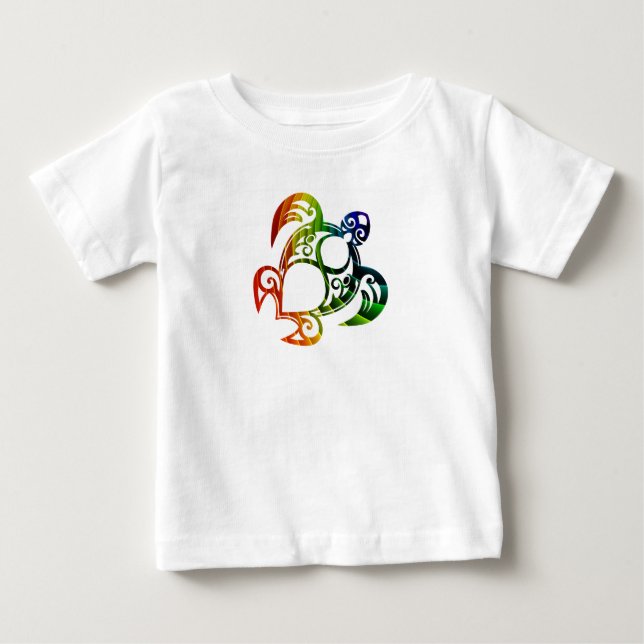 Camiseta Bebê Tartaruga Arco-Íris (Frente)