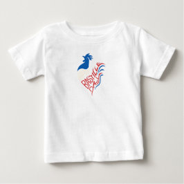 Camiseta Bebê Tee com Design de Celebração do Galo Francês