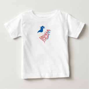 Camiseta Bebê Tee com Design de Celebração do Galo Francês