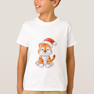 Camiseta Bebê Tigre de Natal