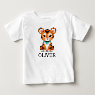 Camiseta Bebê Tigre Personalizado Fofo