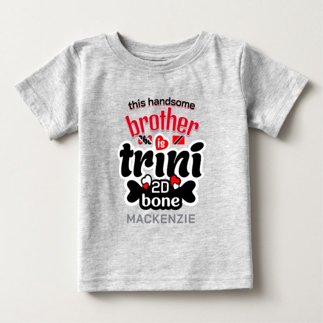 Camiseta Bebê Trini Irmão Para De Osso (Frente)