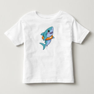 Camiseta Bebê Tubarão Fofo Com Flutuador  