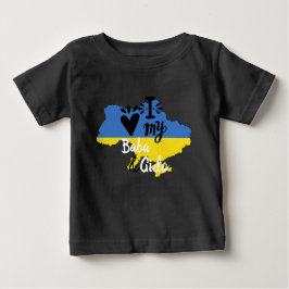 Camiseta Bebê Ucraniano Eu Amo Minha Baba e Gido Clothing