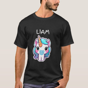 Camiseta Bebê Unicórnio com Chupeta Azul Personalizado para