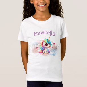 Camiseta Bebê Unicórnio Fofo e Corações