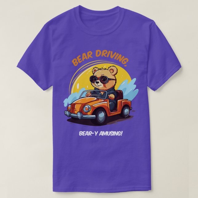 Camiseta bebê urso dirigindo um carro (Frente do Design)