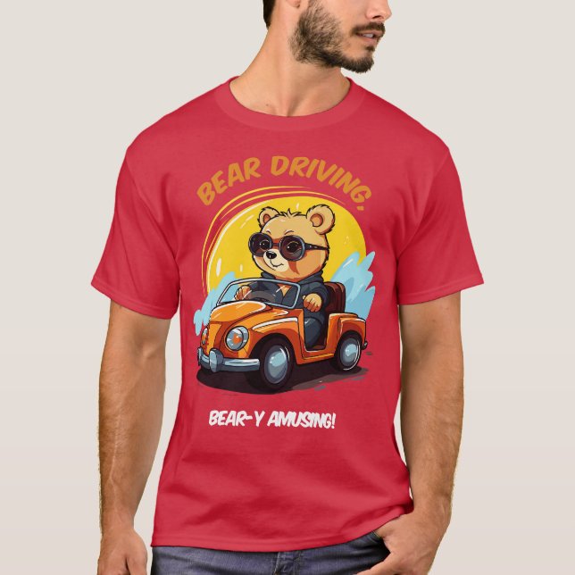 Camiseta bebê urso dirigindo um carro (Frente)