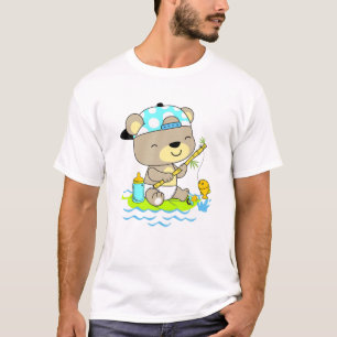 Camiseta Bebê-Urso Na Pesca De Fralda