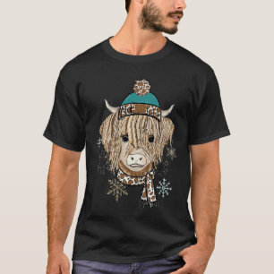 Camiseta Bebê Vaca das Terras Altas do Natal Estou Congelan