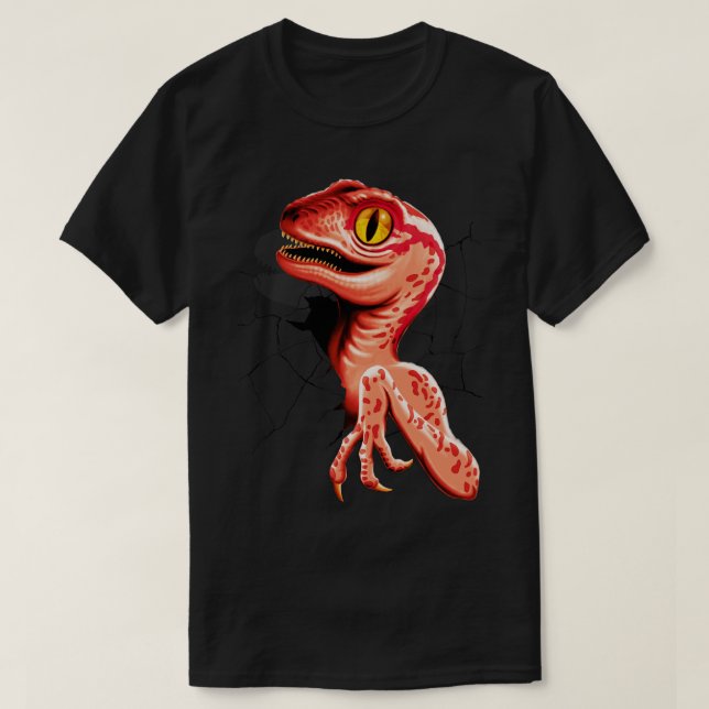 Camiseta Bebê Velociraptor Hatching (Frente do Design)
