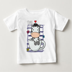Camiseta bebê xícara de zebra