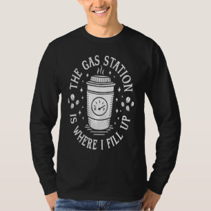 Camiseta Bebedor de Café de Posto de Gasolina Cafeína da Ma