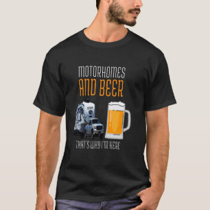 Camiseta Bebedor de cerveja bebendo motorhome e cerveja tha