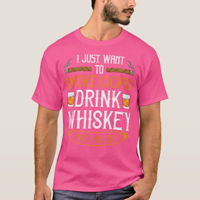 Camiseta Bebedor de Uísque de Charuto Cubano Escocês (Frente)