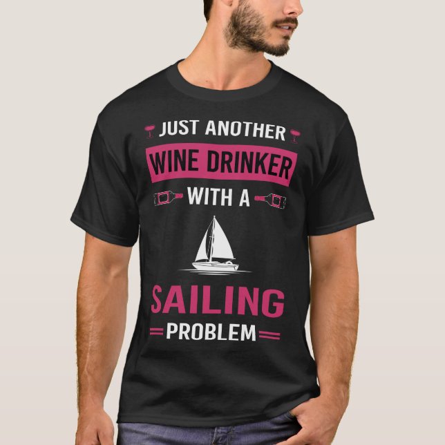 Camiseta Bebedor de Vinho Velejando Marinheiro (Frente)