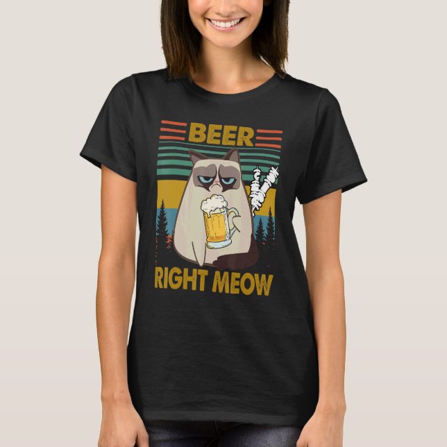 Camiseta Bebedores 365 Cerveja Me Bem Meow Estilo Retrô (Frente)
