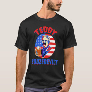 Camiseta Bebendo 4 De Julho Ursinho Boozedevelt T Roosevelt