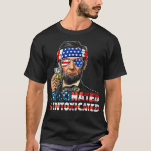 Camiseta Bebendo Abe Lincoln 4 De Julho Vacinado E Em