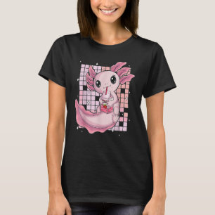 Camiseta Bebendo Axolotl Cinto Morango Bolha Leite Chá O