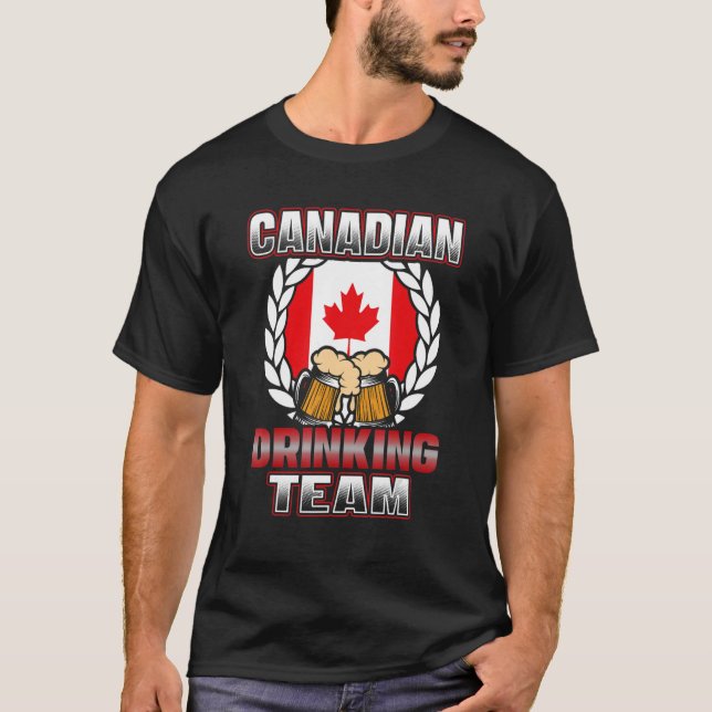 Camiseta Bebendo Canadense Team Beer Party Canada 1 (Frente)
