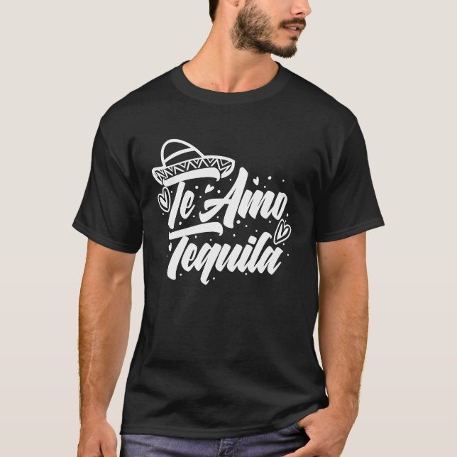 Camiseta Bebendo De Álcool Amo Tequila Para Homens (Frente)