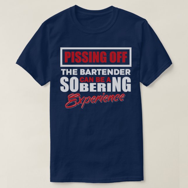 Camiseta Bebendo De Barman No Restaurante (Frente do Design)