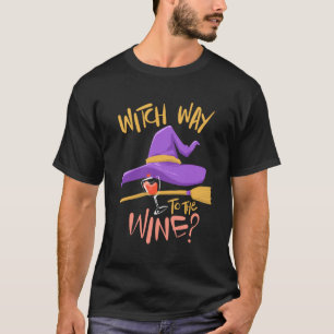 Camiseta Bebendo de bruxas do Halloween para o vinho