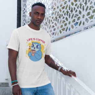 Camiseta Bebendo de café