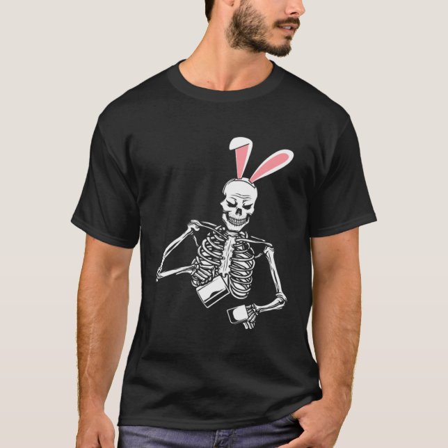 Camiseta Bebendo de café da Páscoa Primavera (Frente)