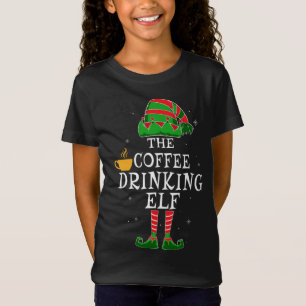 Camiseta Bebendo De Café Elf Correspondendo À Fundição De N