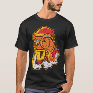 Camiseta Bebendo De Café Funny Vintage Owl Bebe Café