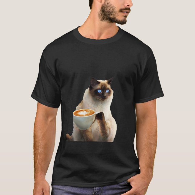 Camiseta Bebendo de café Siamese (Frente)