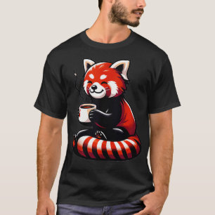 Camiseta Bebendo de café Tea Red Panda Zoo Amante de os ani