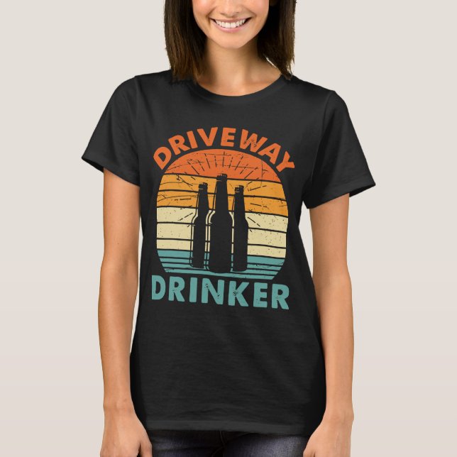 Camiseta Bebendo De Cerveja De Drinker De Estrada Engraçado (Frente)