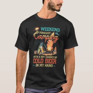 Camiseta Bebendo de Cerveja do Fim de Semana de Camping 100