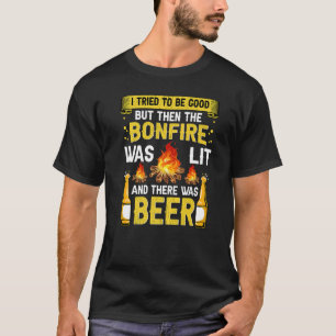 Camiseta Bebendo De Cerveja Do Partido Bonfire Acampando A 