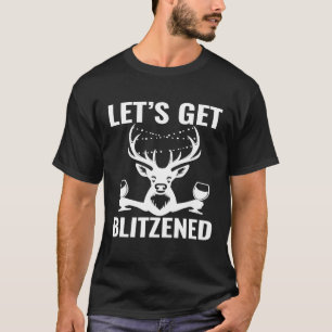 Camiseta Bebendo de Design de vinho Blitzenado de Natal