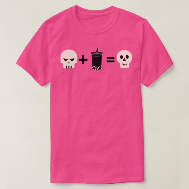 Camiseta Bebendo de esqueleto Boba ou Bubble Tea Halloween  (Frente do Design)